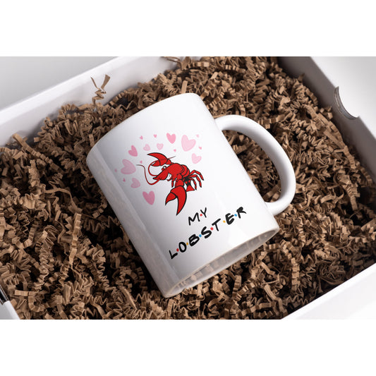 Customized Friends Lobster Mug for Valentines Day & Anniversary Gift. Lobsters Mate for Life Quote.
