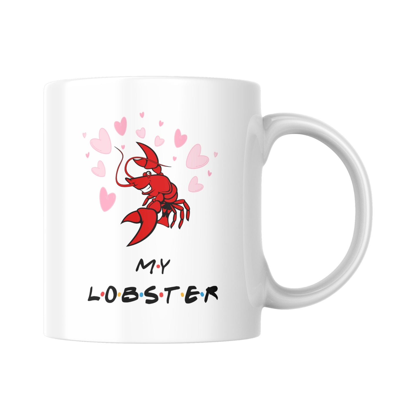 Customized Friends Lobster Mug for Valentines Day & Anniversary Gift. Lobsters Mate for Life Quote.