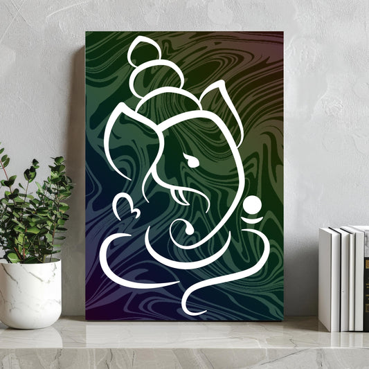 Ganpati Canvas Print | Ganesh Wall Art | Hindu Wall Decor | Ganpati Wall Decor  | Lord Ganesha Canvas Gift | Hindu God Lord Ganesh Canvas