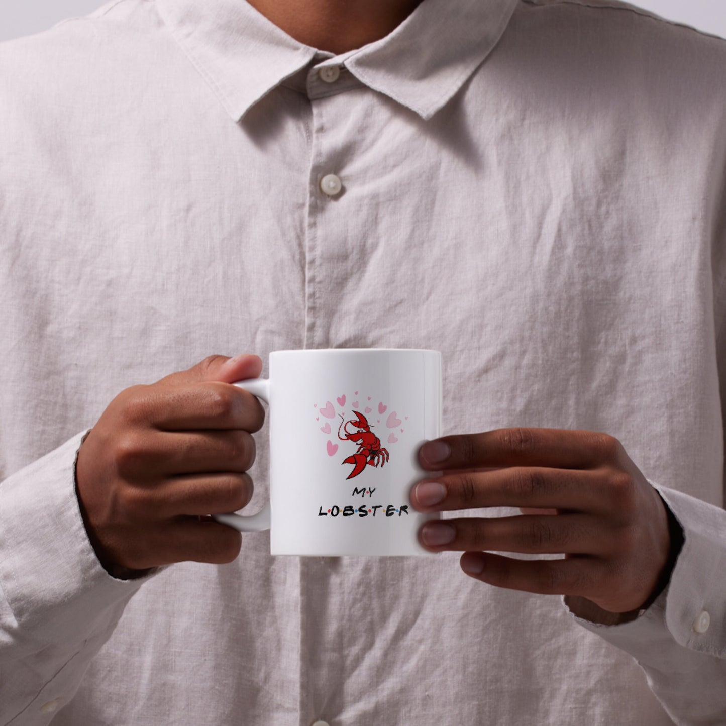 Customized Friends Lobster Mug for Valentines Day & Anniversary Gift. Lobsters Mate for Life Quote.